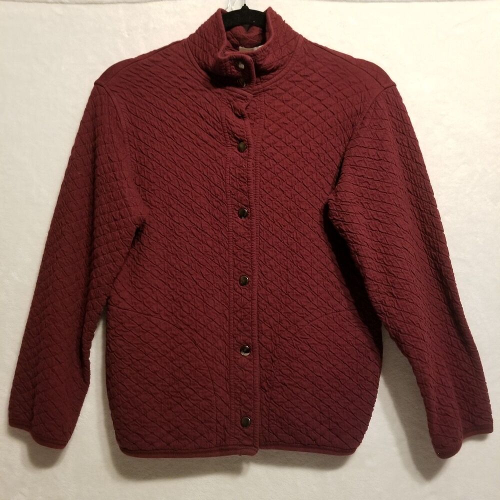 The Territory Ahead XS Jacket Quilted Burgundy Snap Pockets Outdoor Gorpcore